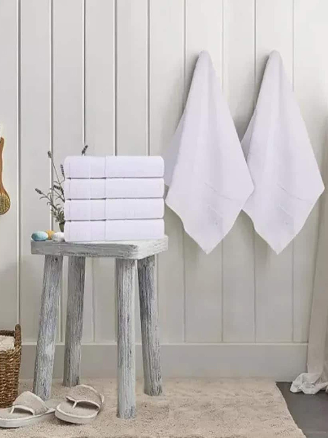 

Adbeni White 4 Pieces 380 GSM Pure Cotton Towel Set