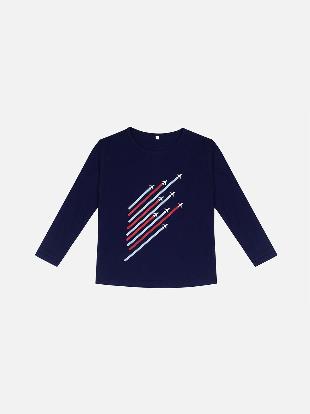 

Fasha Boys Striped Round Neck Cotton T-Shirt, Navy blue