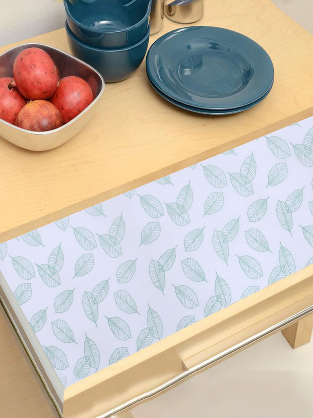 

Kuber Industries 2-Pcs White & Green Printed EVA BPA Free Shelf Liner