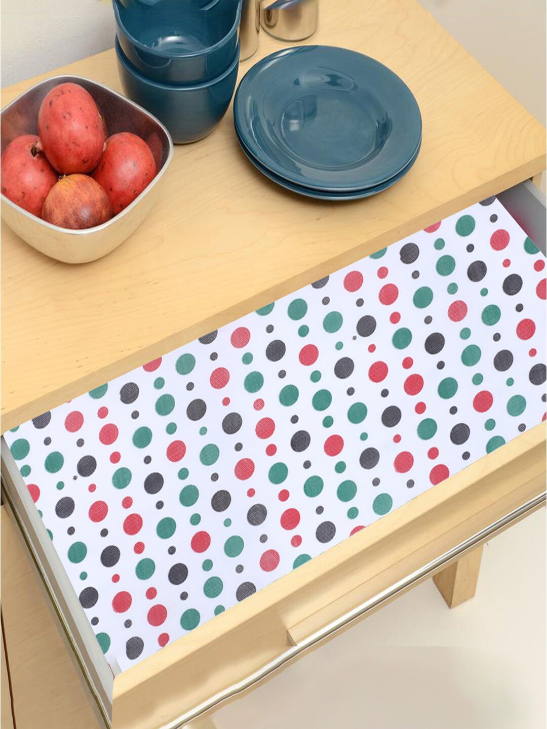 

Kuber Industries White 2-Pieces Printed EVA BPA Free Shelf Liner