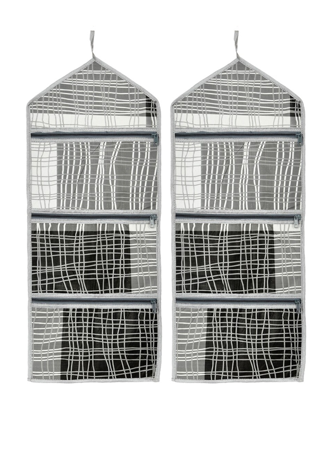 

Kuber Industries 2-Pcs Grey & White Printed Foldable Paper Holder Organisers