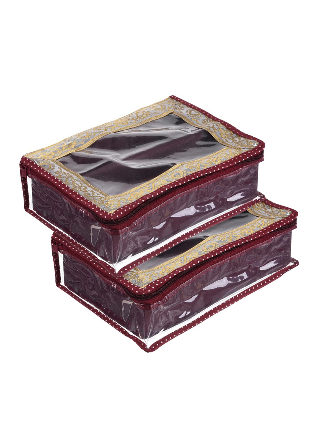 

Kuber Industries Maroon 2-Pieces Hard Board Bangle Organisers