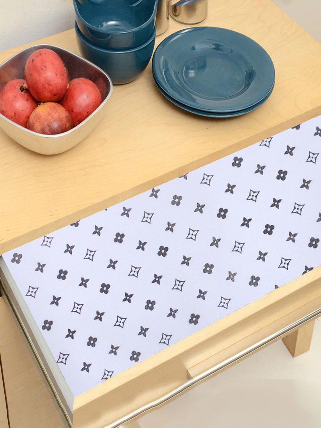 

Kuber Industries White Printed EVA BPA free Shelf Liner