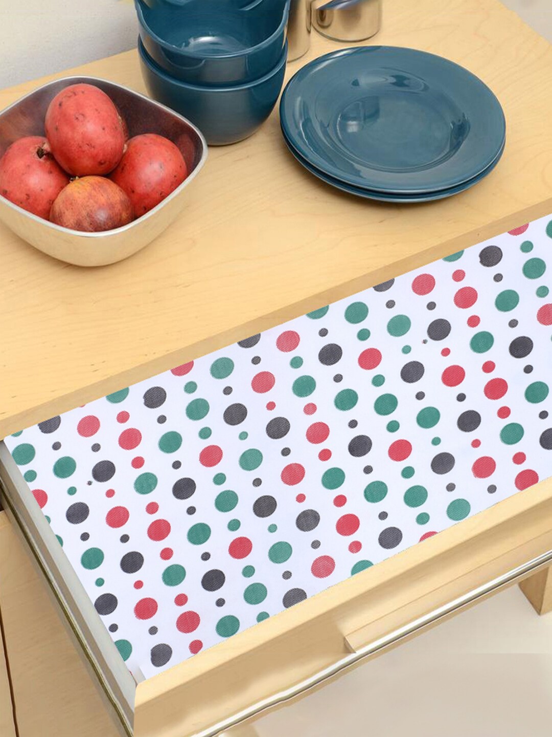 

Kuber Industries White 2 Pieces Printed EVA BPA Free Shelf Liner