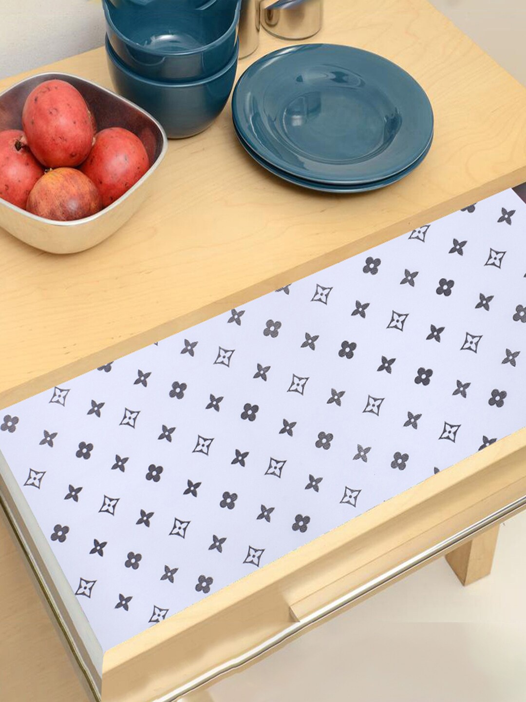 

Kuber Industries White Printed EVA BPA Free Shelf Liner