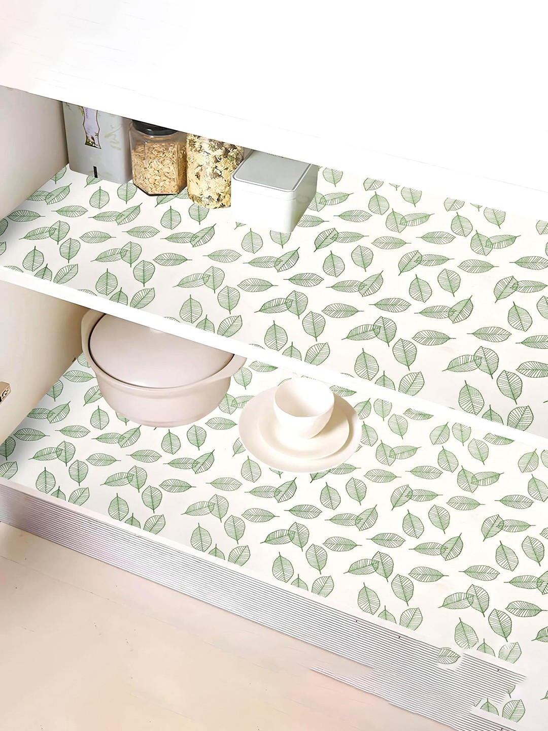 

Kuber Industries White Printed EVA BPA Free Shelf Liner