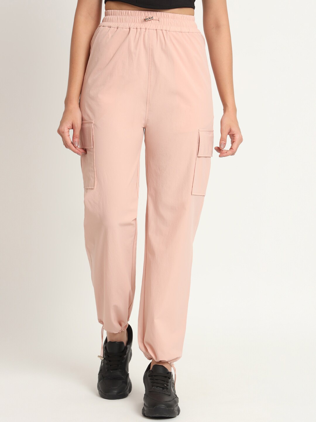 

VividArtsy Women Relaxed Tapered Fit Parachute Joggers, Pink