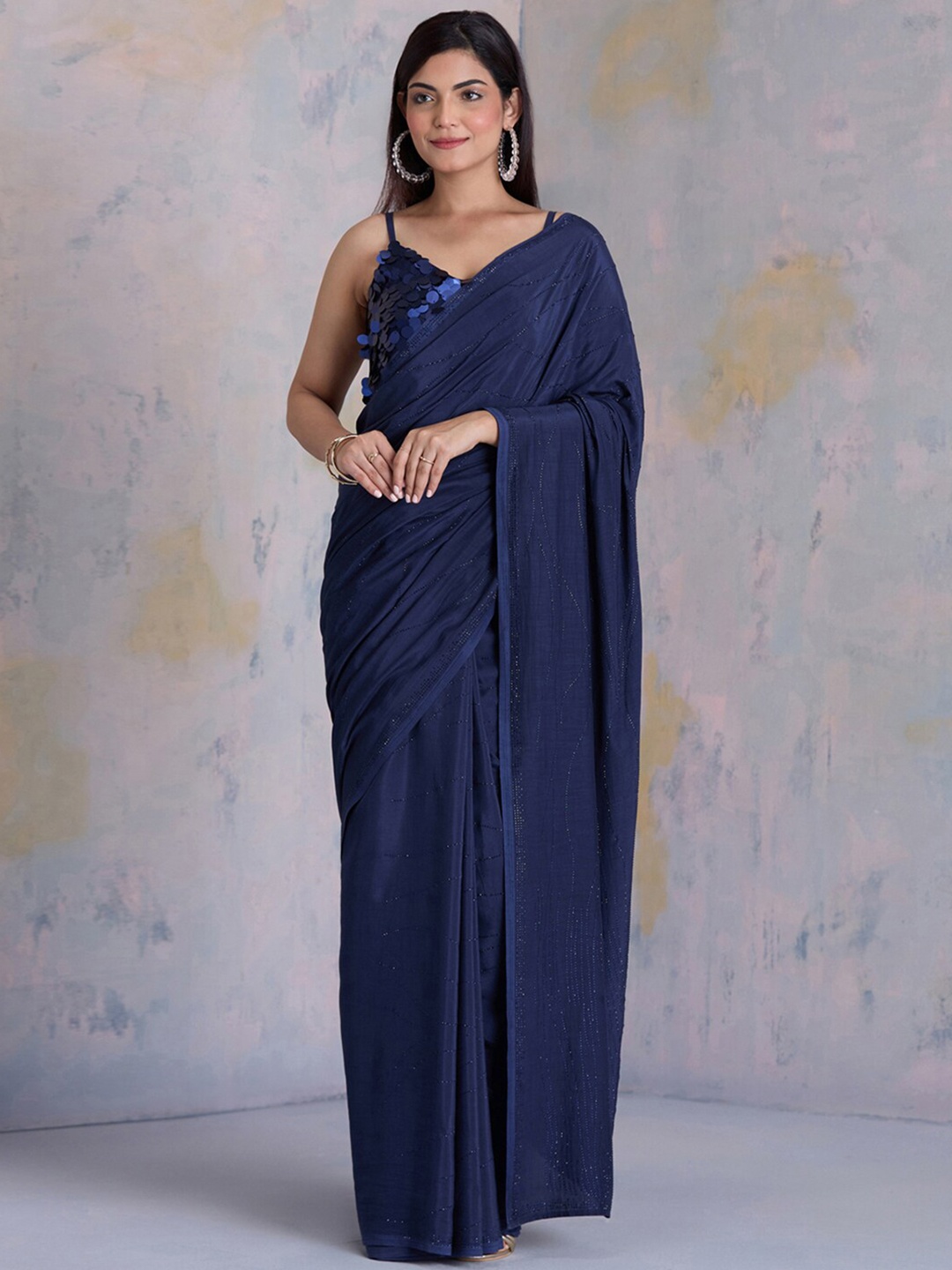 

navyasa by liva Embellished Saree, Blue