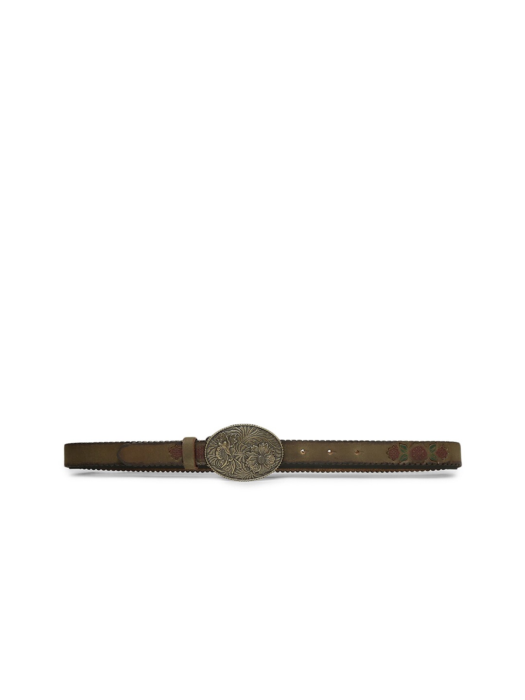 

ART N VINTAGE Women Leather Belt, Olive