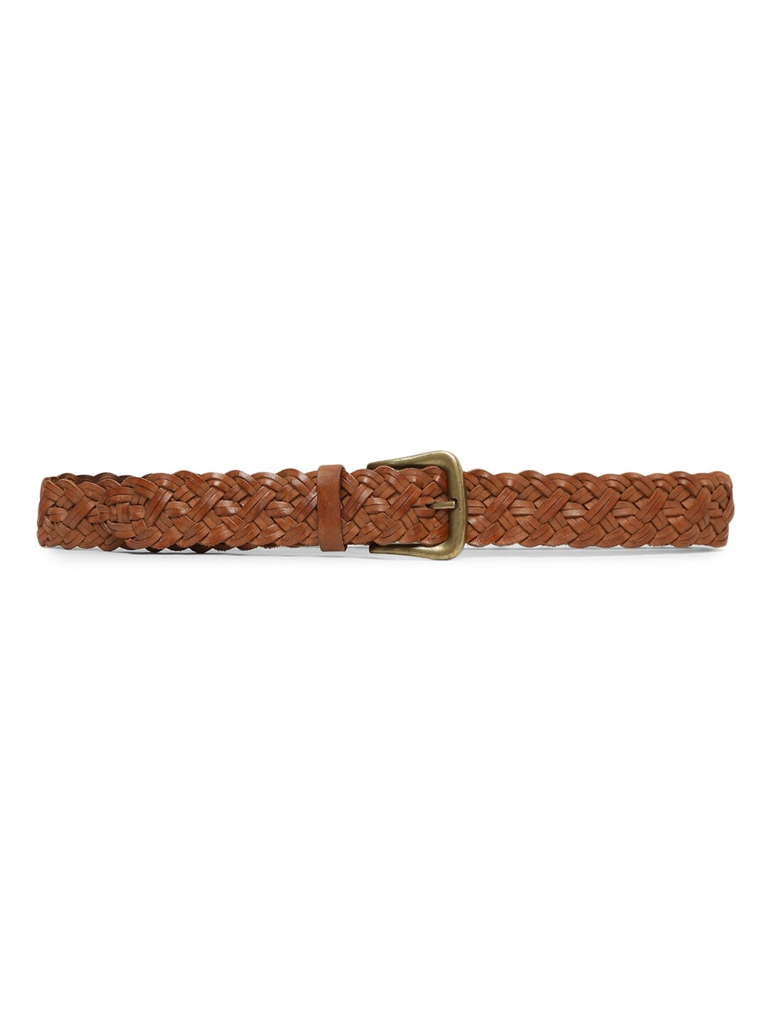 

ART N VINTAGE Women Braided Leather Belt, Tan