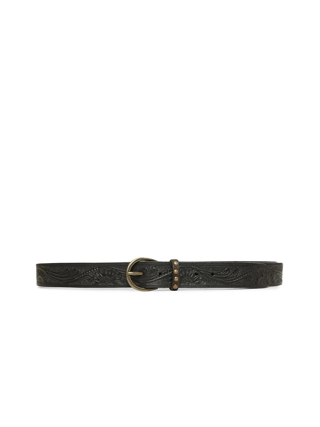 

ART N VINTAGE Women Textured Leather Belt, Black