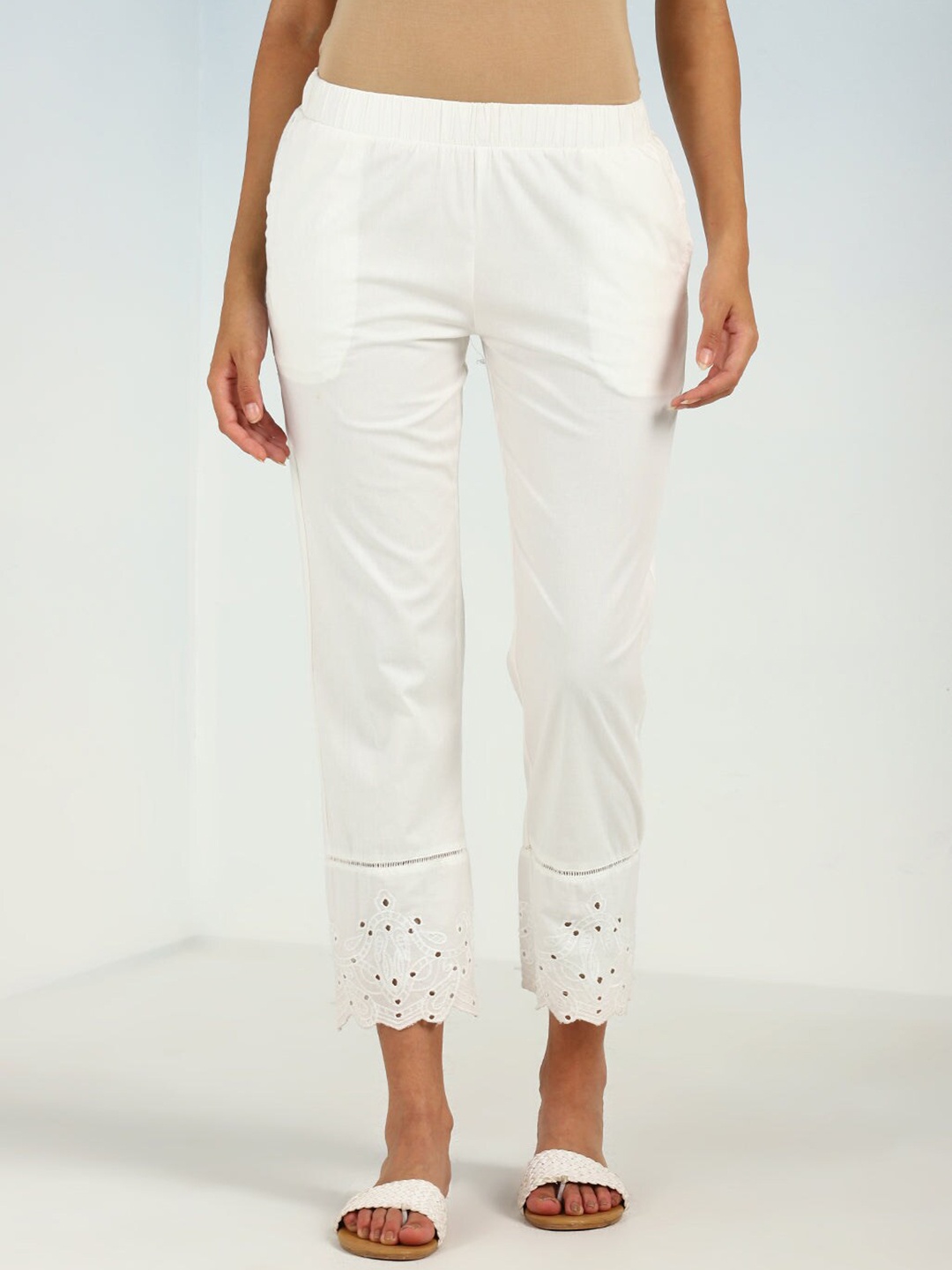 

Lakshita Hem Design Palazzos, Off white