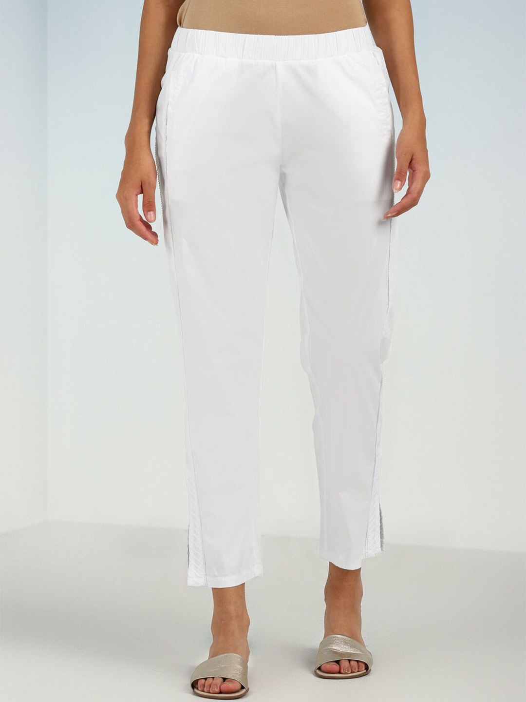 

Lakshita Straight Fit Palazzos, White