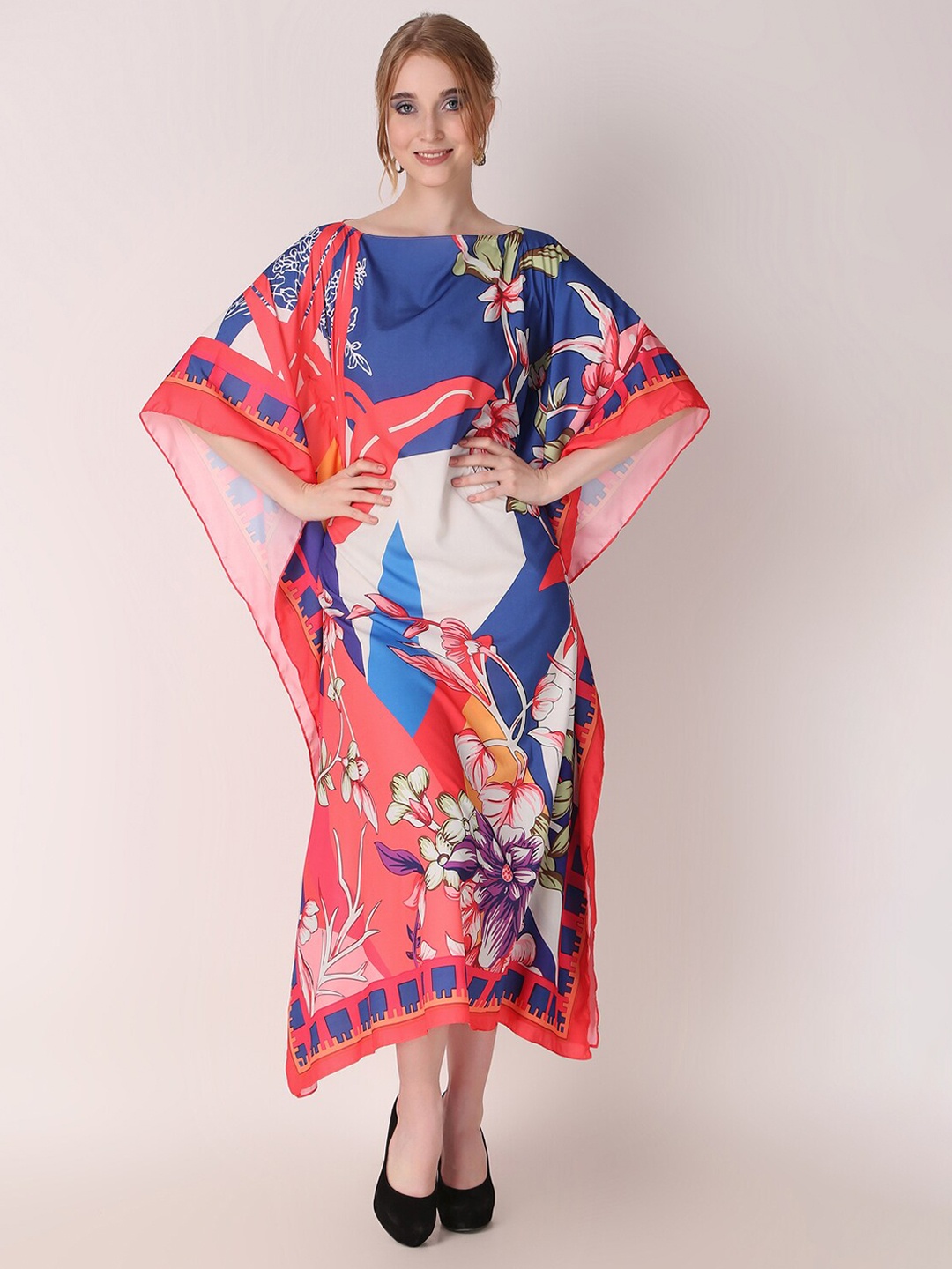 

Rajoria Instyle Floral Printed Kaftan Maxi Dress, Red