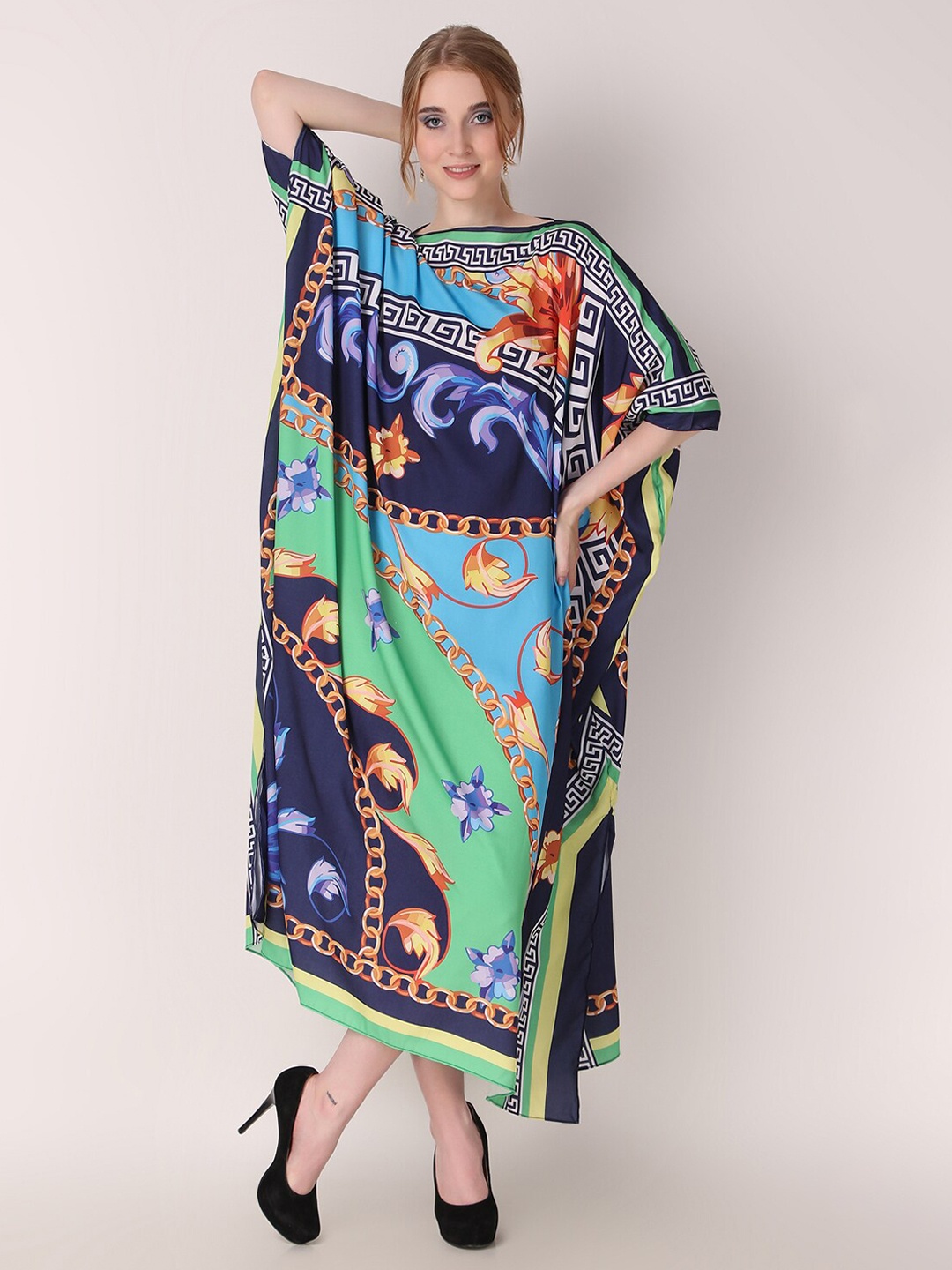 

Rajoria Instyle Floral Printed Swimwear Cover up Top, Blue