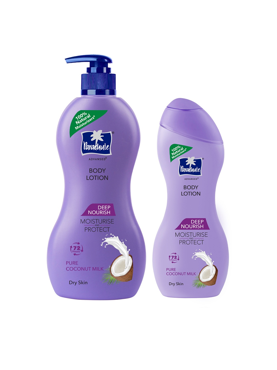 

Parachute Advansed Set of 2 Deep Nourish Body Lotion with Coconut Milk - 400ml & 250ml, Purple