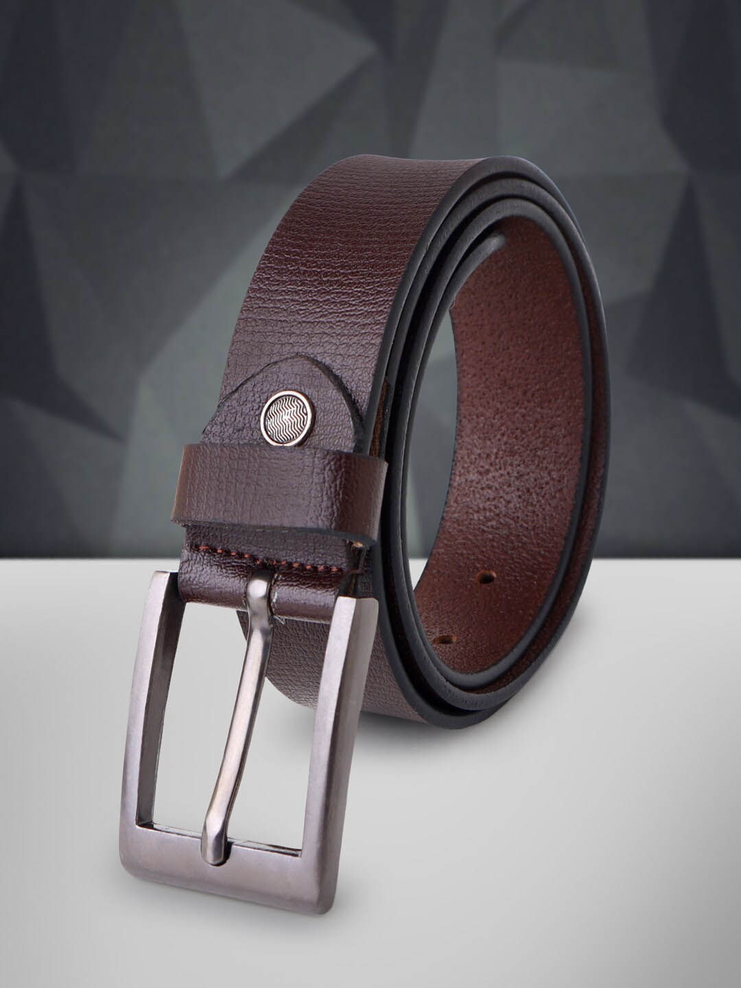 

INVICTUS Men Textured Leather Formal Belt, Brown