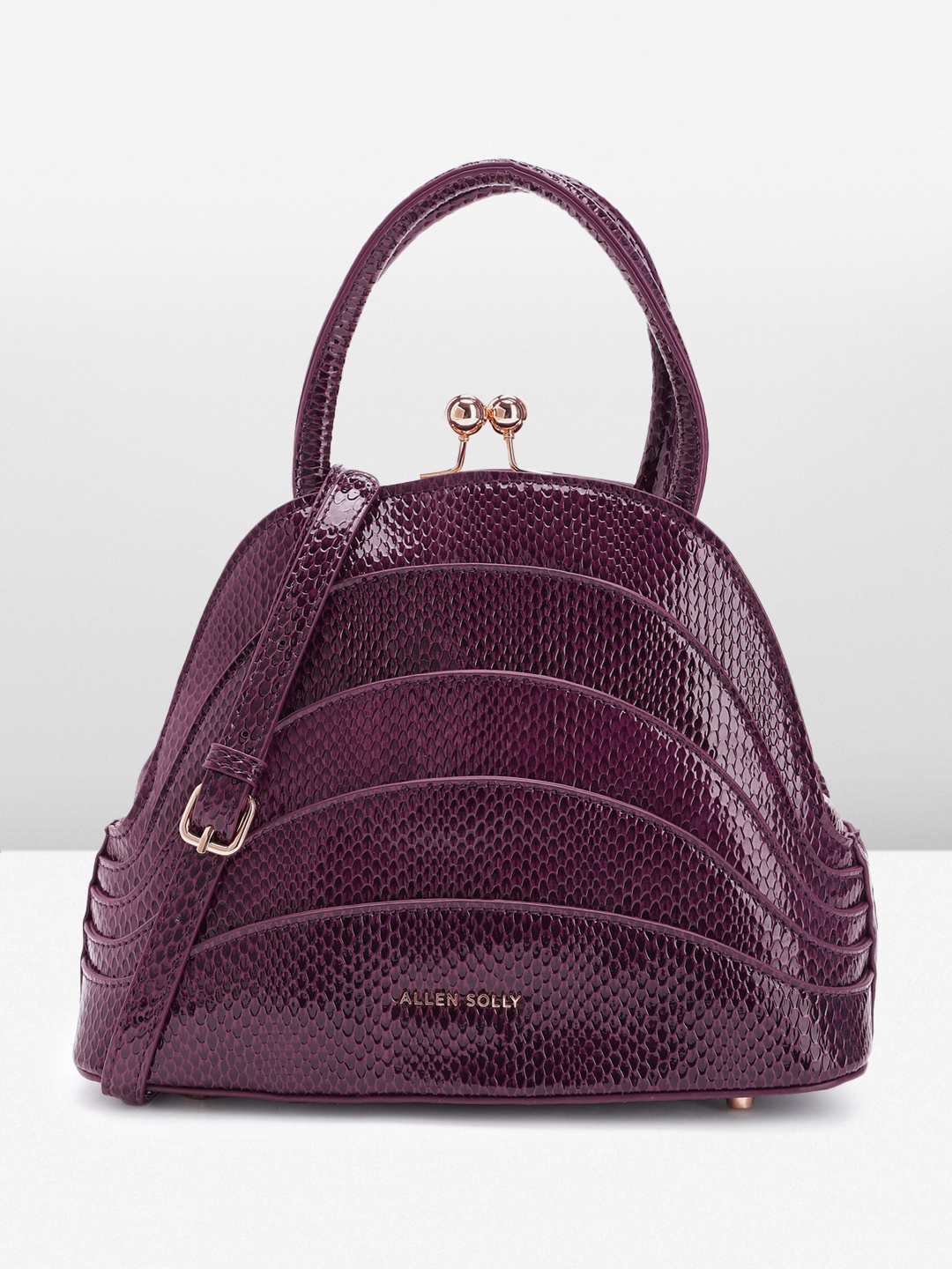 

Allen Solly Animal Textured Structured Handheld Bag, Purple