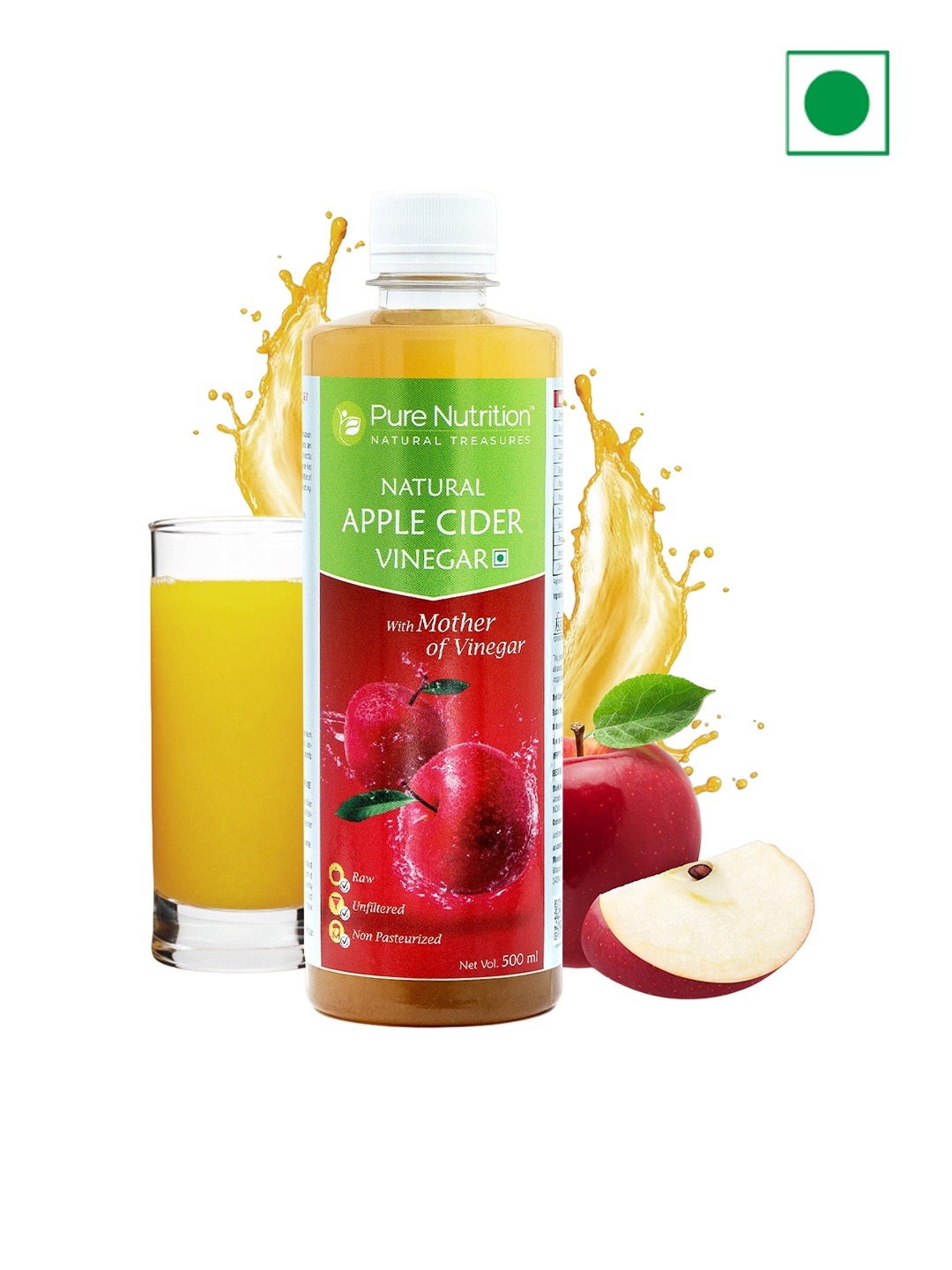 

Pure Nutrition Raw Apple Cider Vinegar Liquid - 500 ml, Red