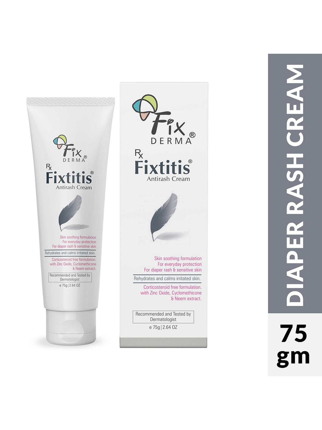 

FIXDERMA Fixtitis Anti Rash Cream For Soothing & Healing Rough Skin 75g, White