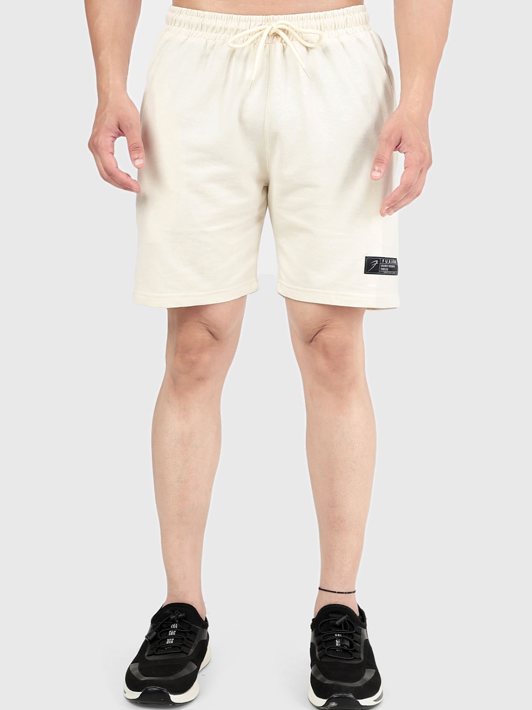 

FUAARK Men Slim Fit Training or Gym Antimicrobial Technology Shorts, Beige