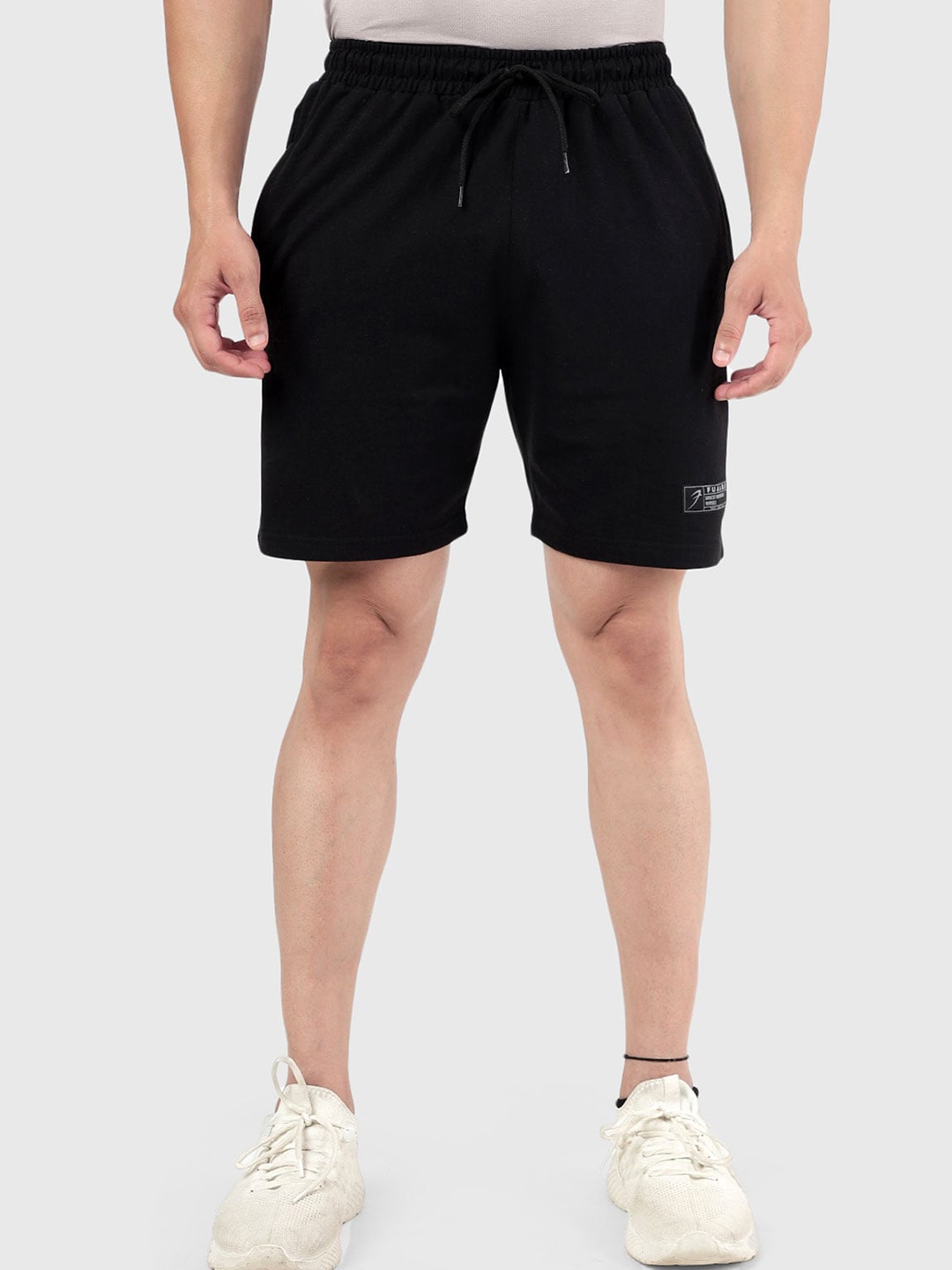 

FUAARK Men Slim Fit Training or Gym Sports Shorts with Antimicrobial Technology, Black