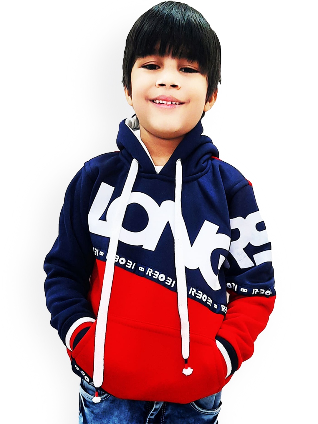 

BAESD Boys Colourblocked Hooded Pullover Sweatshirts, Navy blue