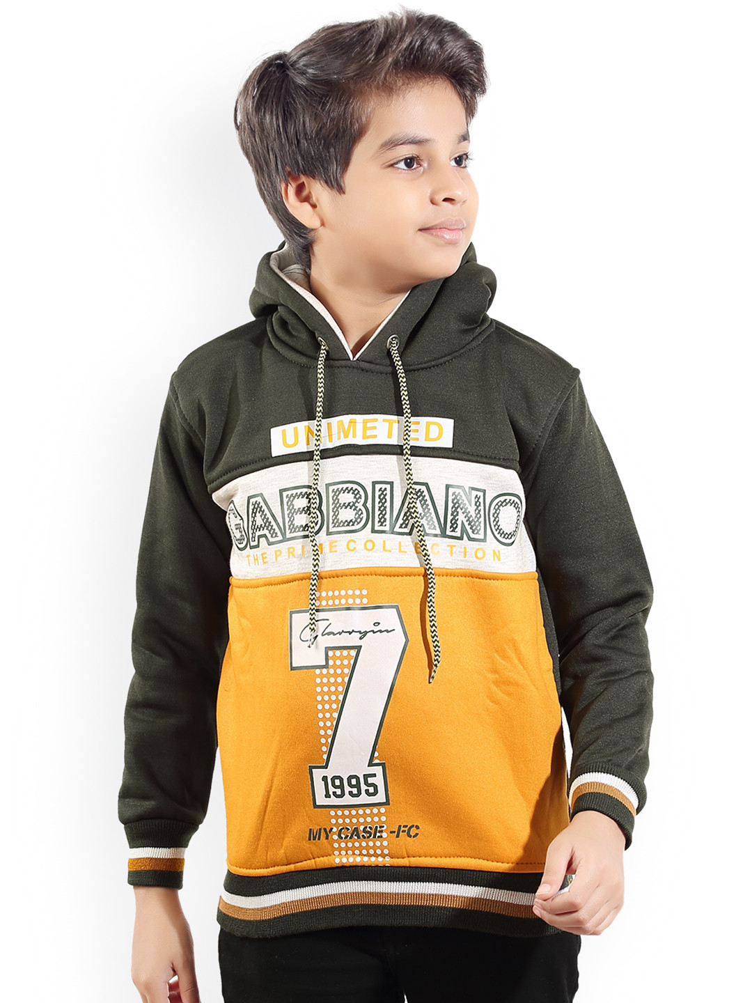 

BAESD Boys Colourblocked Hooded Pullover Sweatshirts, Green