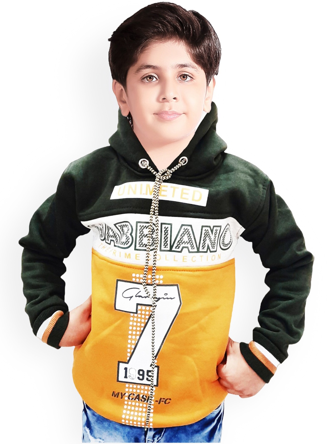 

BAESD Boys Colourblocked Hooded Pullover, Green