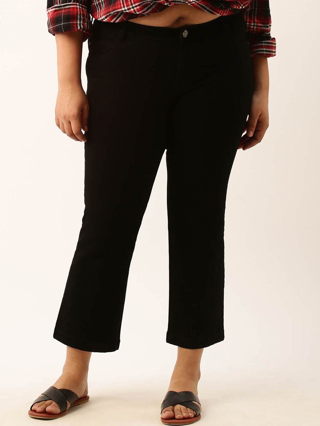 

Zola Plus Women Plus Size Straight Fit Cotton Jeans, Black