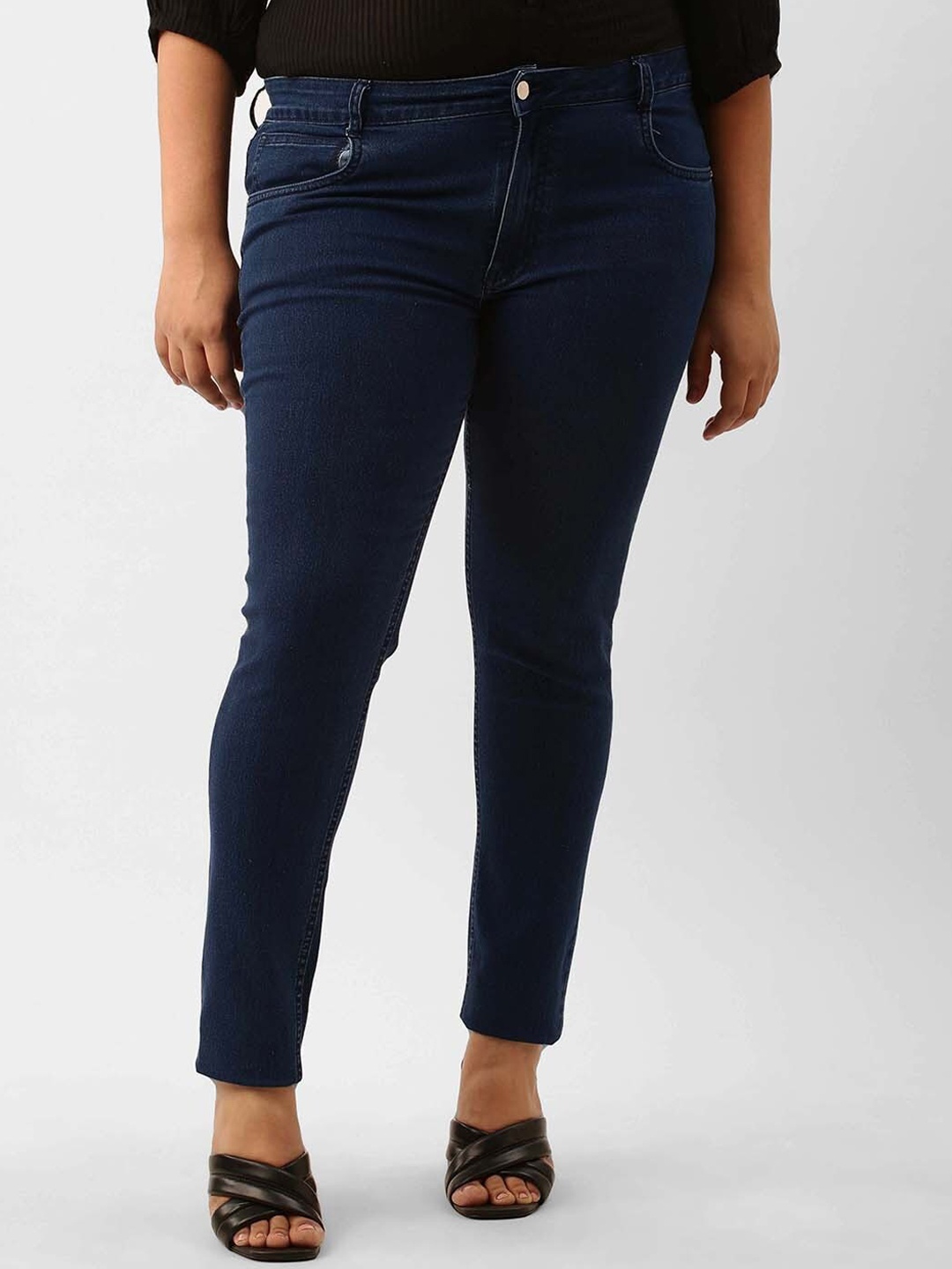 

Zola Plus Women Straight Fit Clean Look Stretchable Jeans, Blue