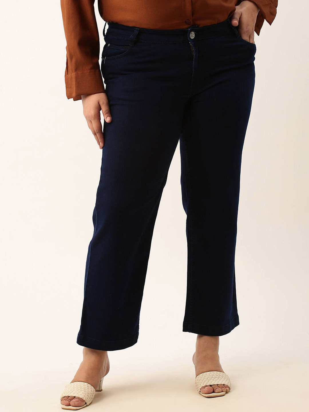 

Zola Plus Tapered Fit Mid Rise Cropped Jeans, Blue