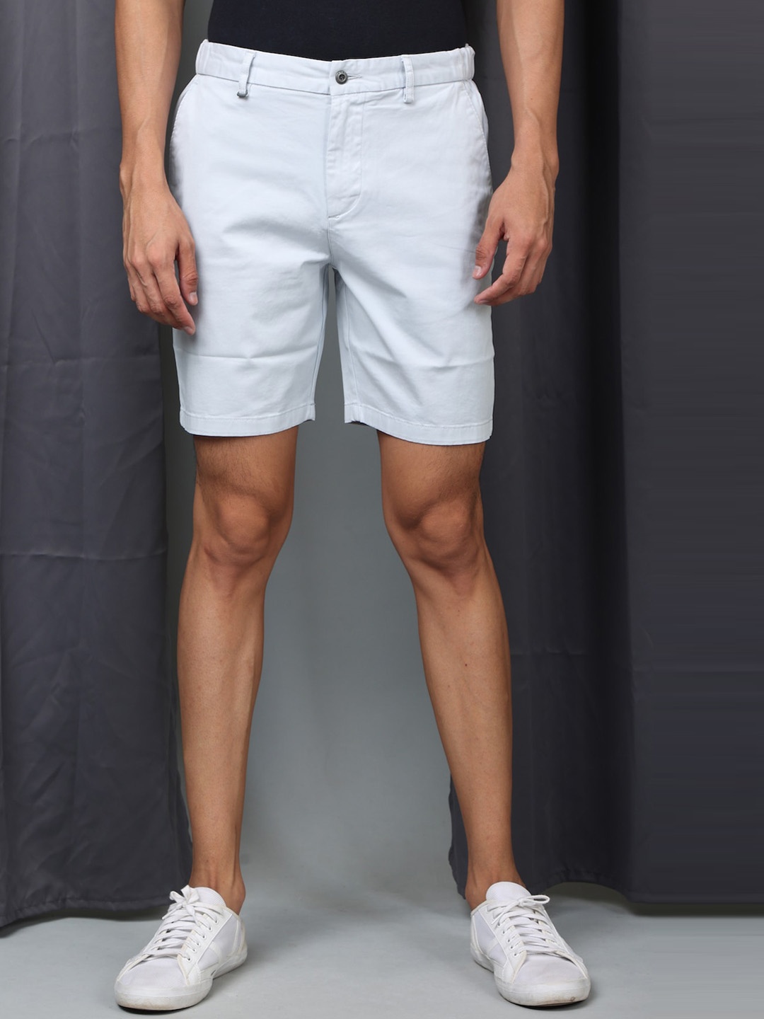 

POE Men Slim Fit Mid-Rise Shorts, Blue