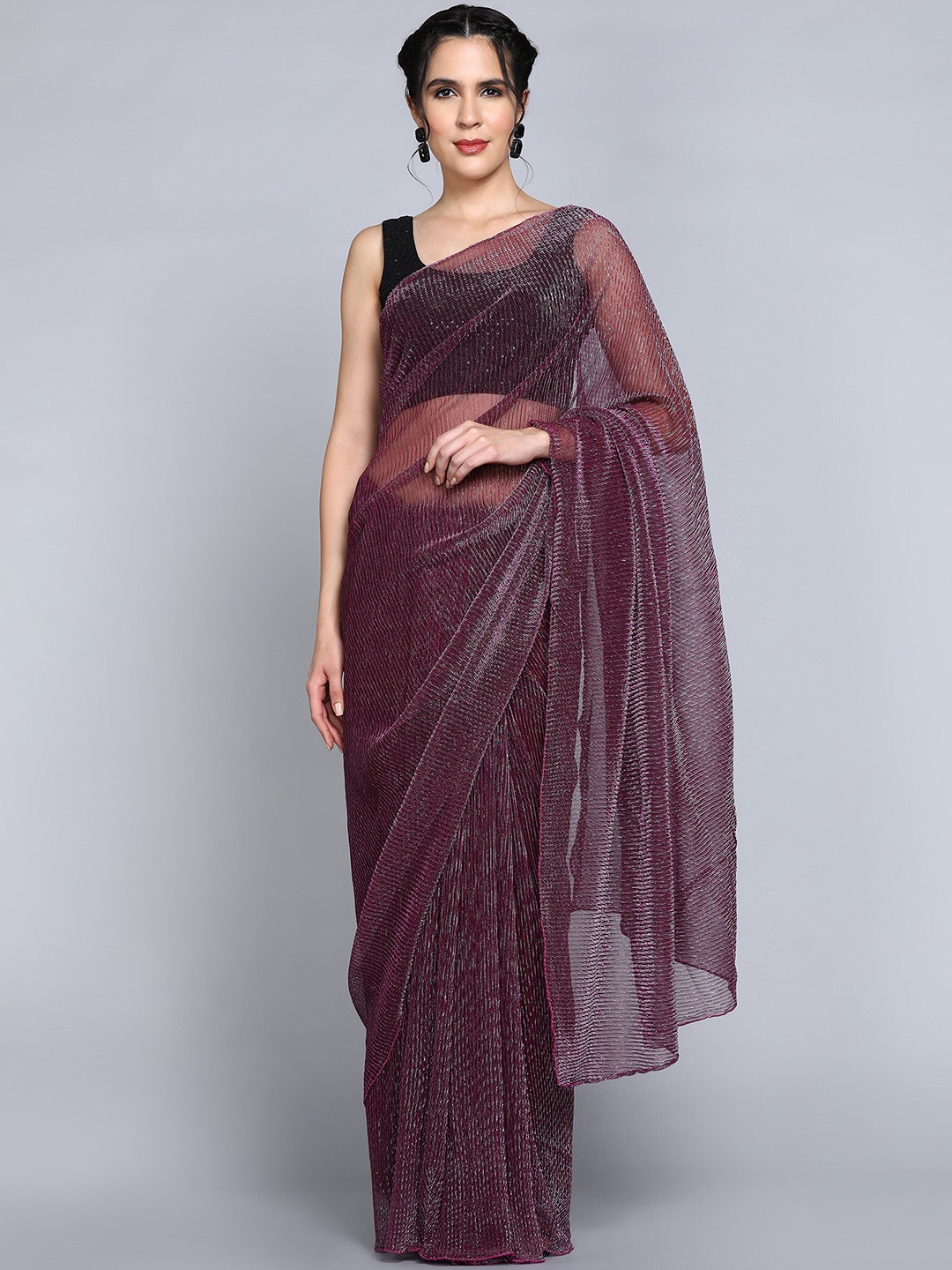 

ndian Women Embellished Saree, Violet