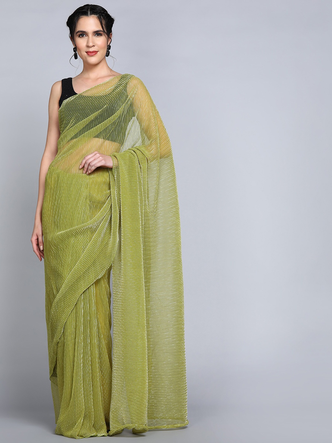 

Indian Women Embellished Saree, Green