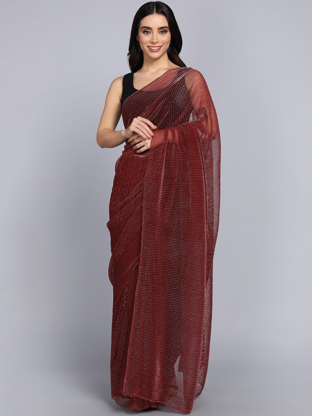 ndian Women Embellished Saree, Maroon