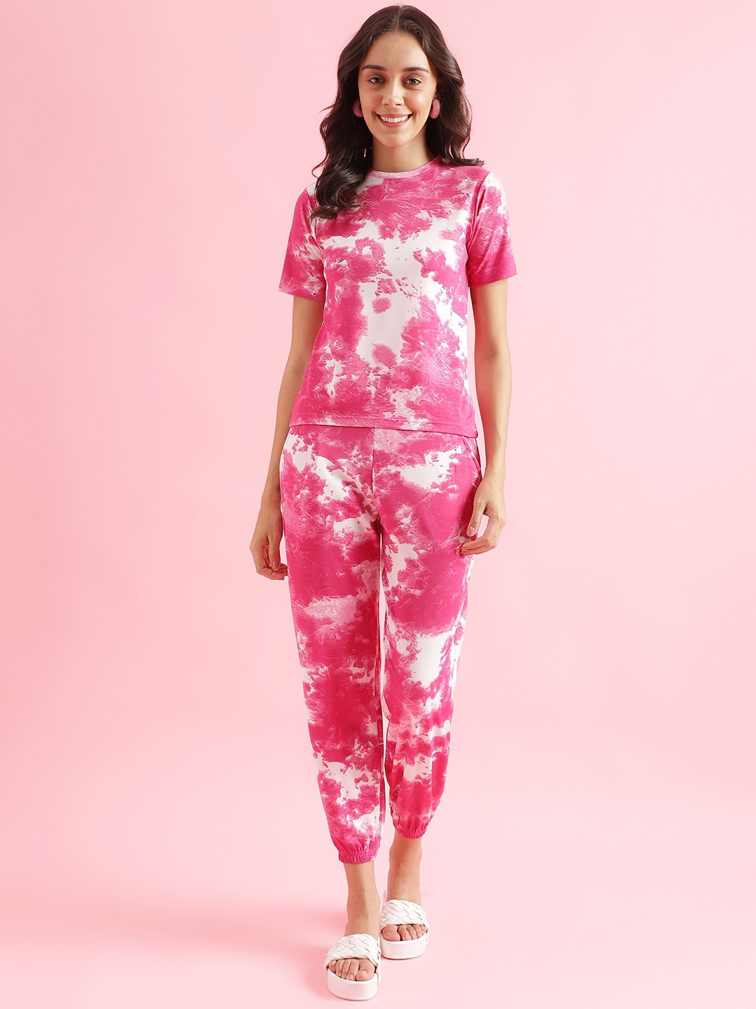 

J Turritopsis Tie-Dyed T-Shirt & Joggers, Pink