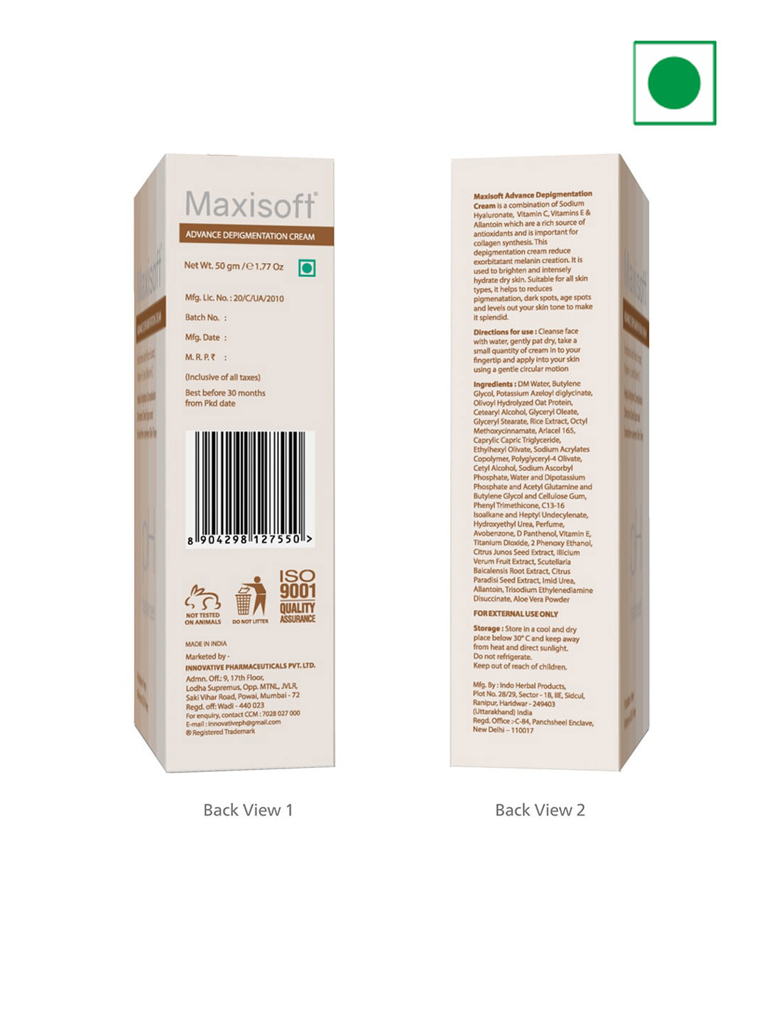 

Maxisoft 4-Pcs Advance De-pigmentation Cream 50g, Brown