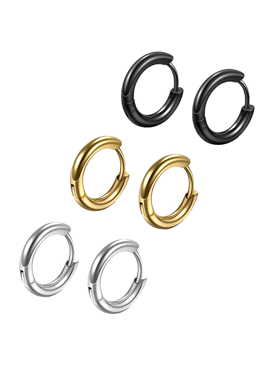 

KARISHMA KREATIONS Set Of 3 Hoop Earrings, Gold