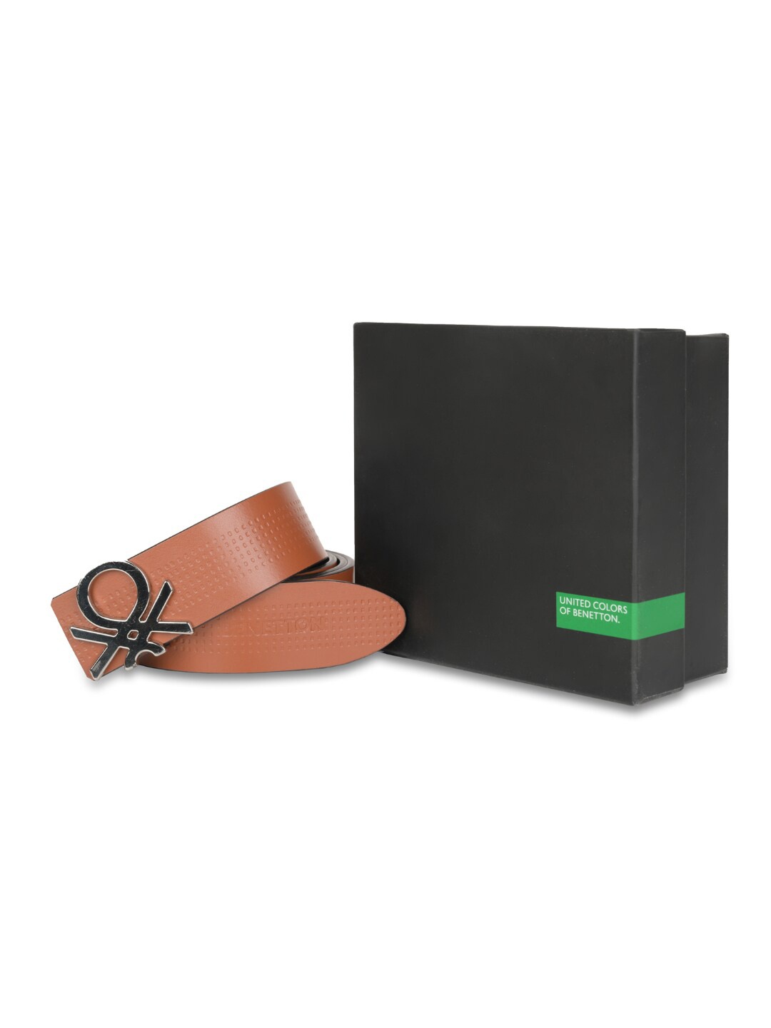 

United Colors of Benetton Men Leather Reversible Belt, Tan