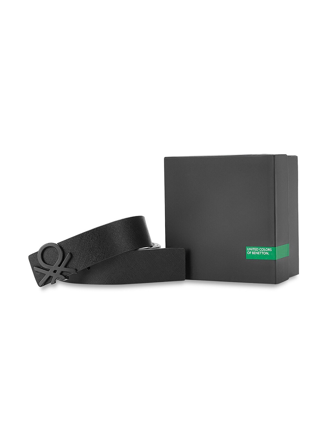 

United Colors of Benetton Men Leather Reversible Belt, Black