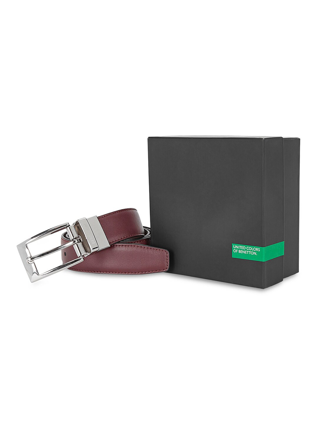 

United Colors of Benetton Men Leather Reversible Belt, Brown