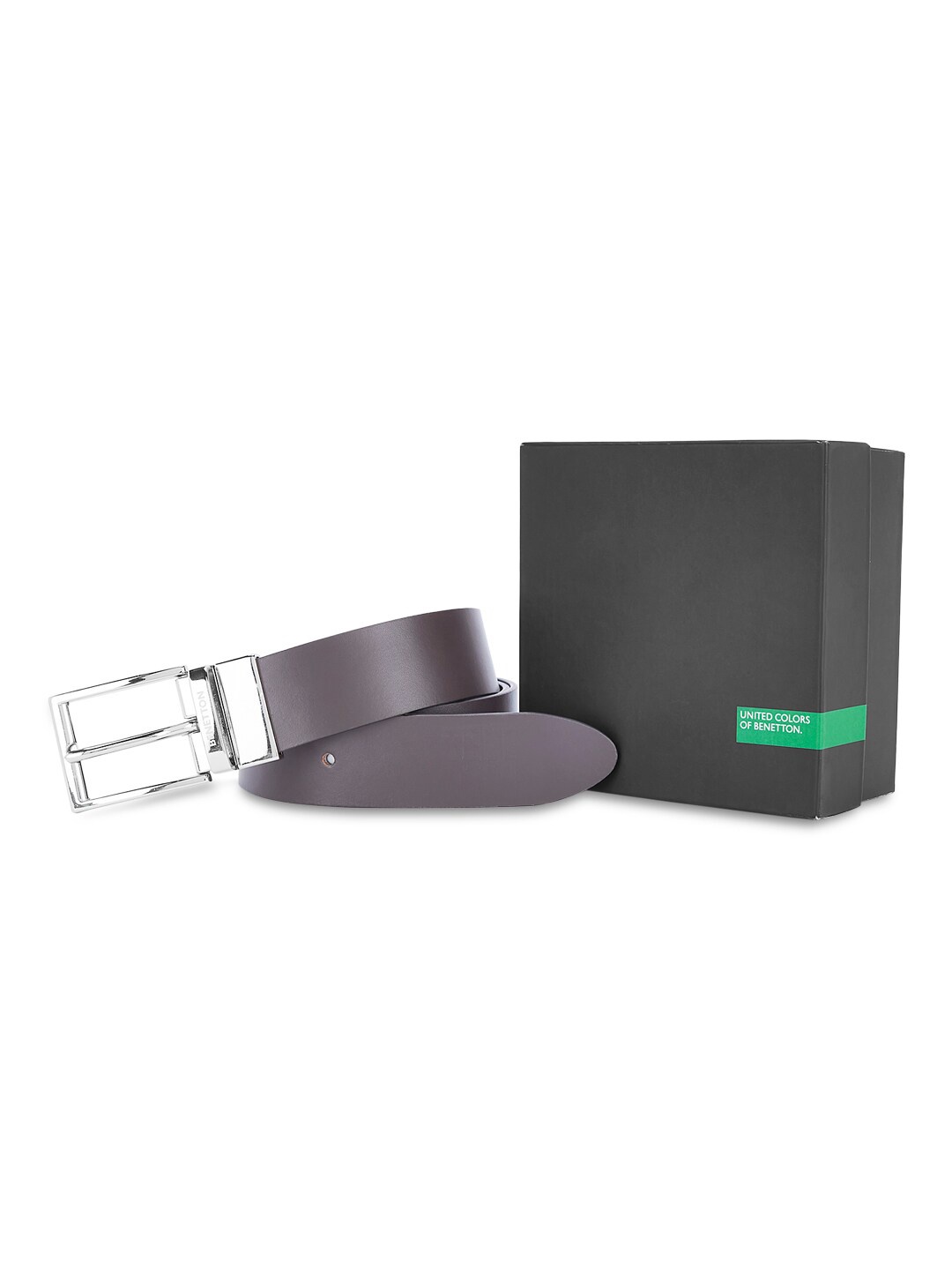 

United Colors of Benetton Men Leather Reversible Belt, Brown