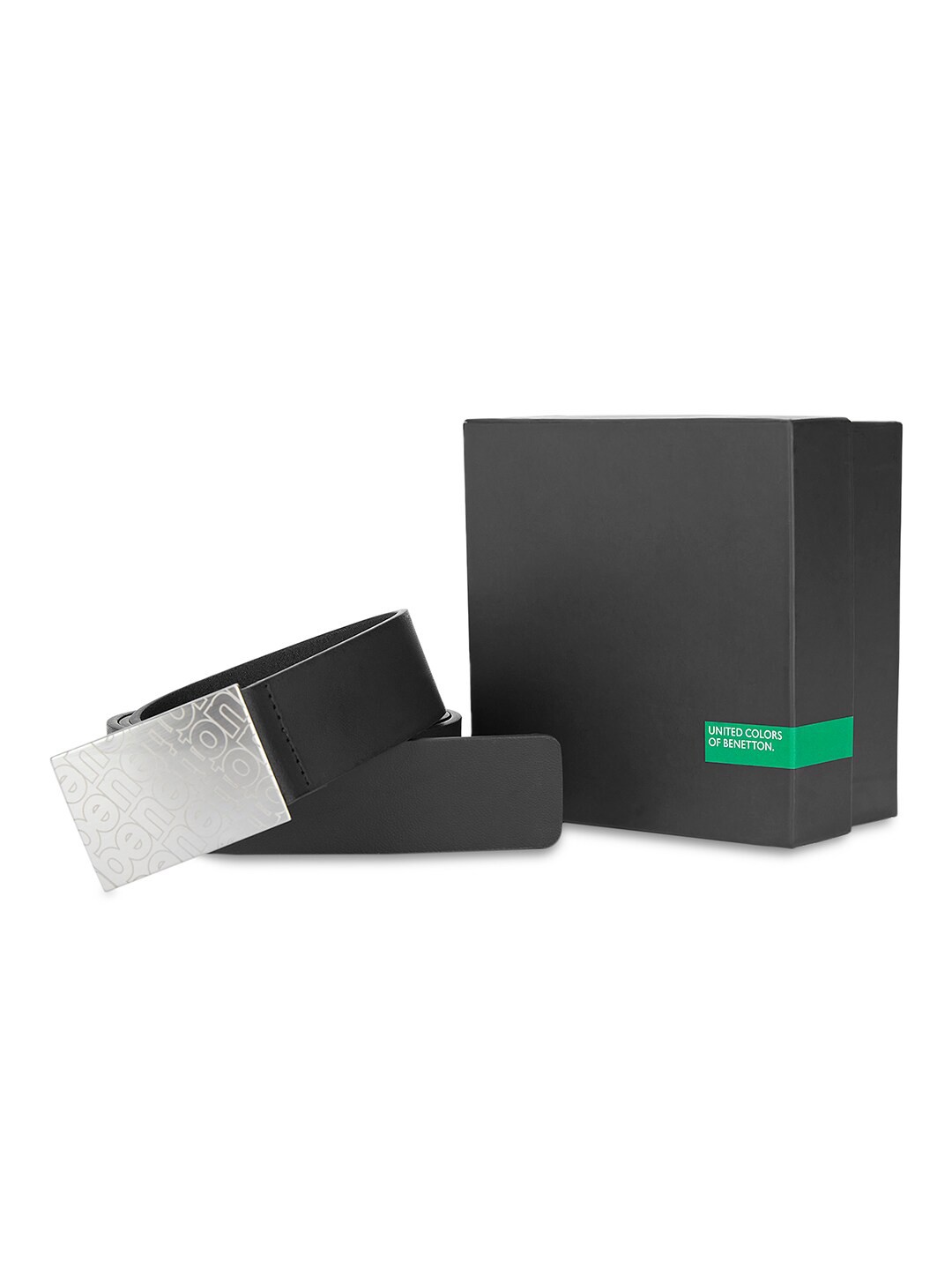 

United Colors of Benetton Men Leather Belt, Black