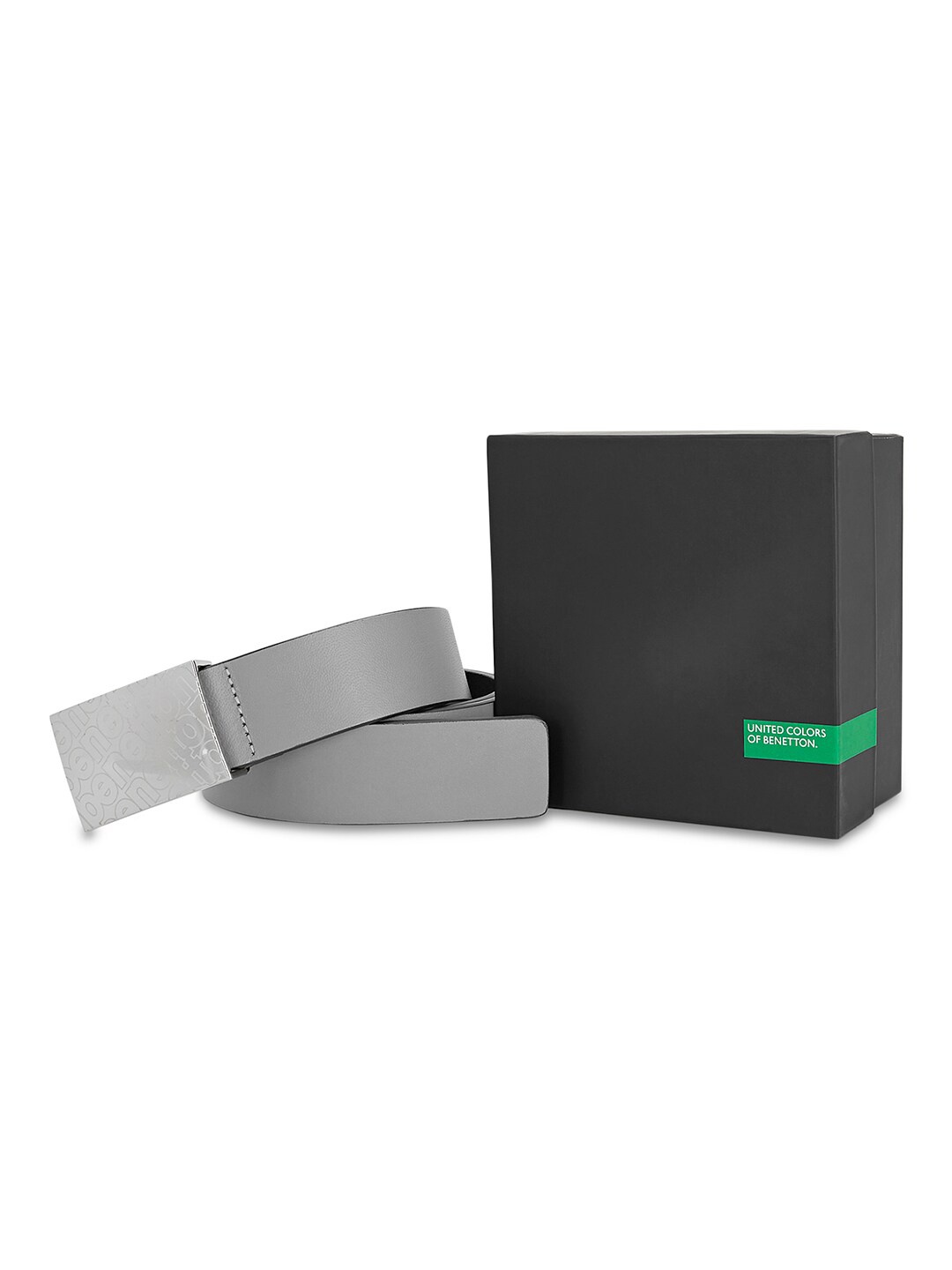 

United Colors of Benetton Men Leather Belt, Grey