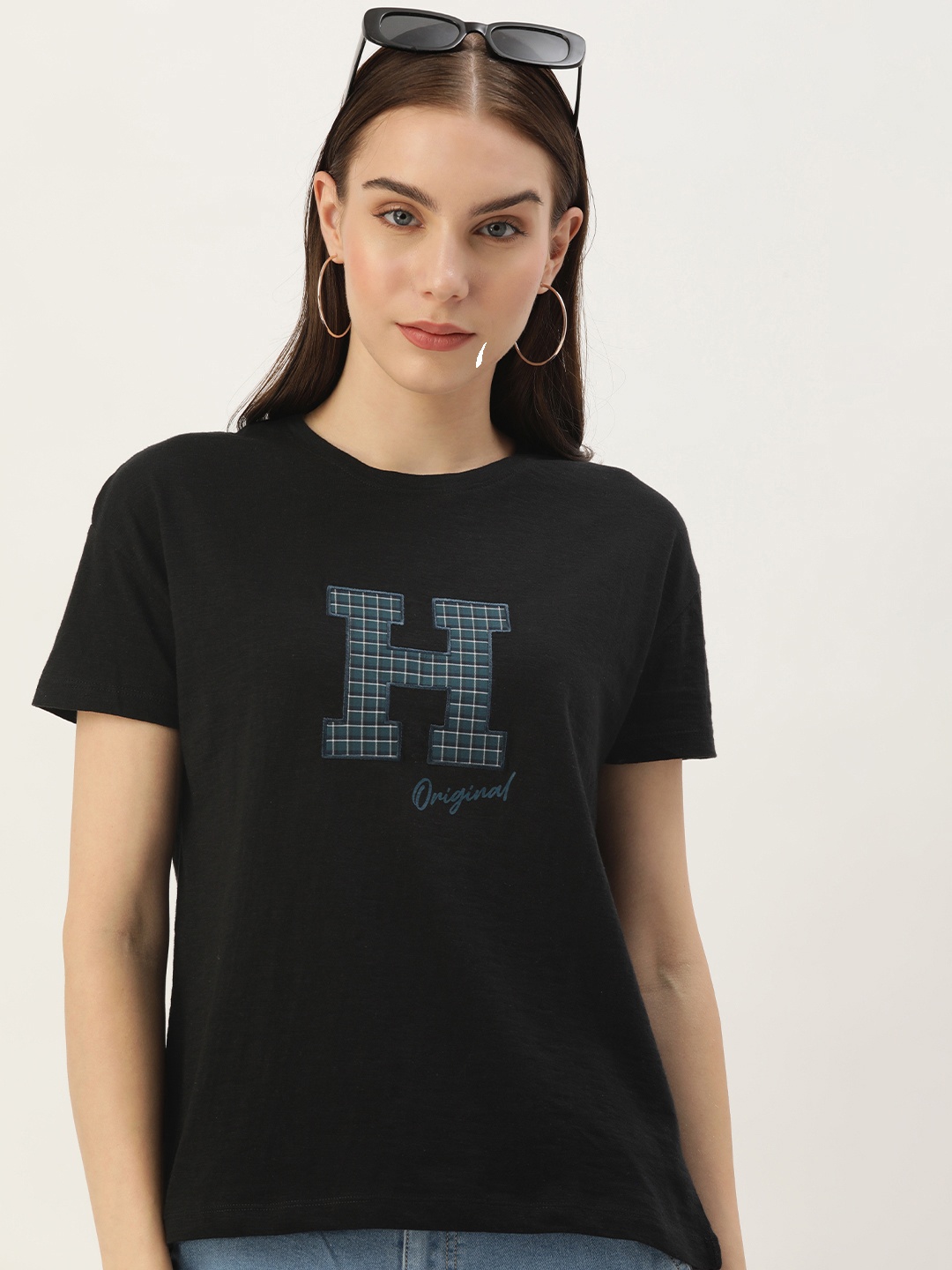 

Harvard Brand Logo Printed Pure Cotton T-shirt, Black