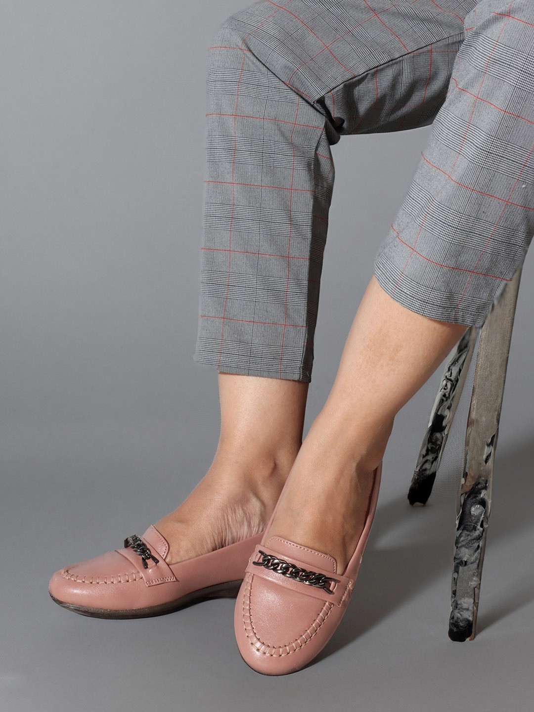 

ELLE Women Lightweight Comfort Insole Horsebit Loafers, Peach