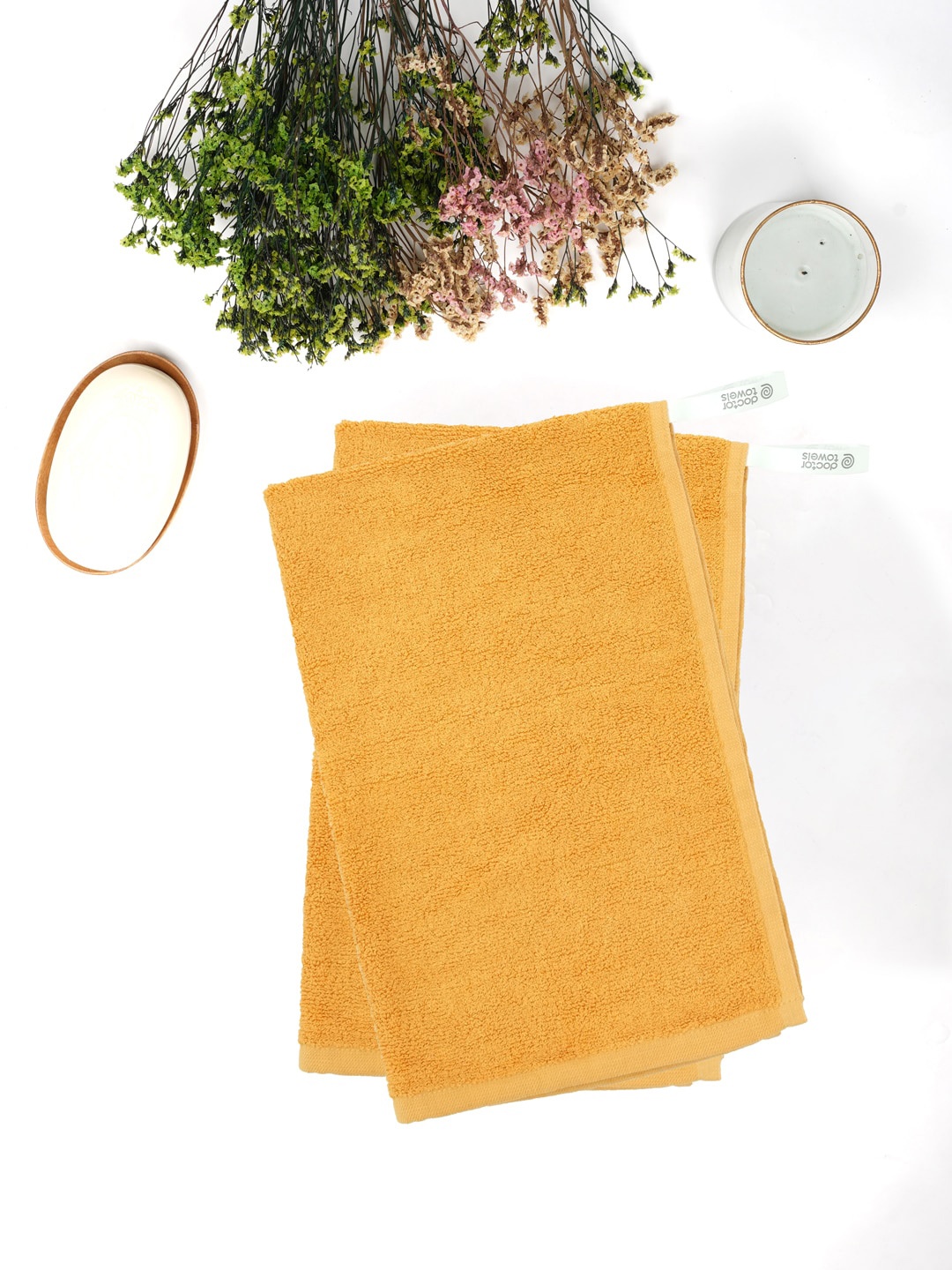 

Doctor Towels Pack of 2 Mustard Yellow Banana Terry Hand Towels