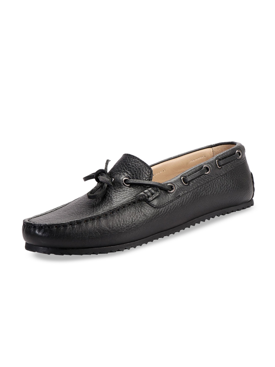 

Hidesign Women ARYA Textured Leather Comfort Insole Boat Shoes, Black