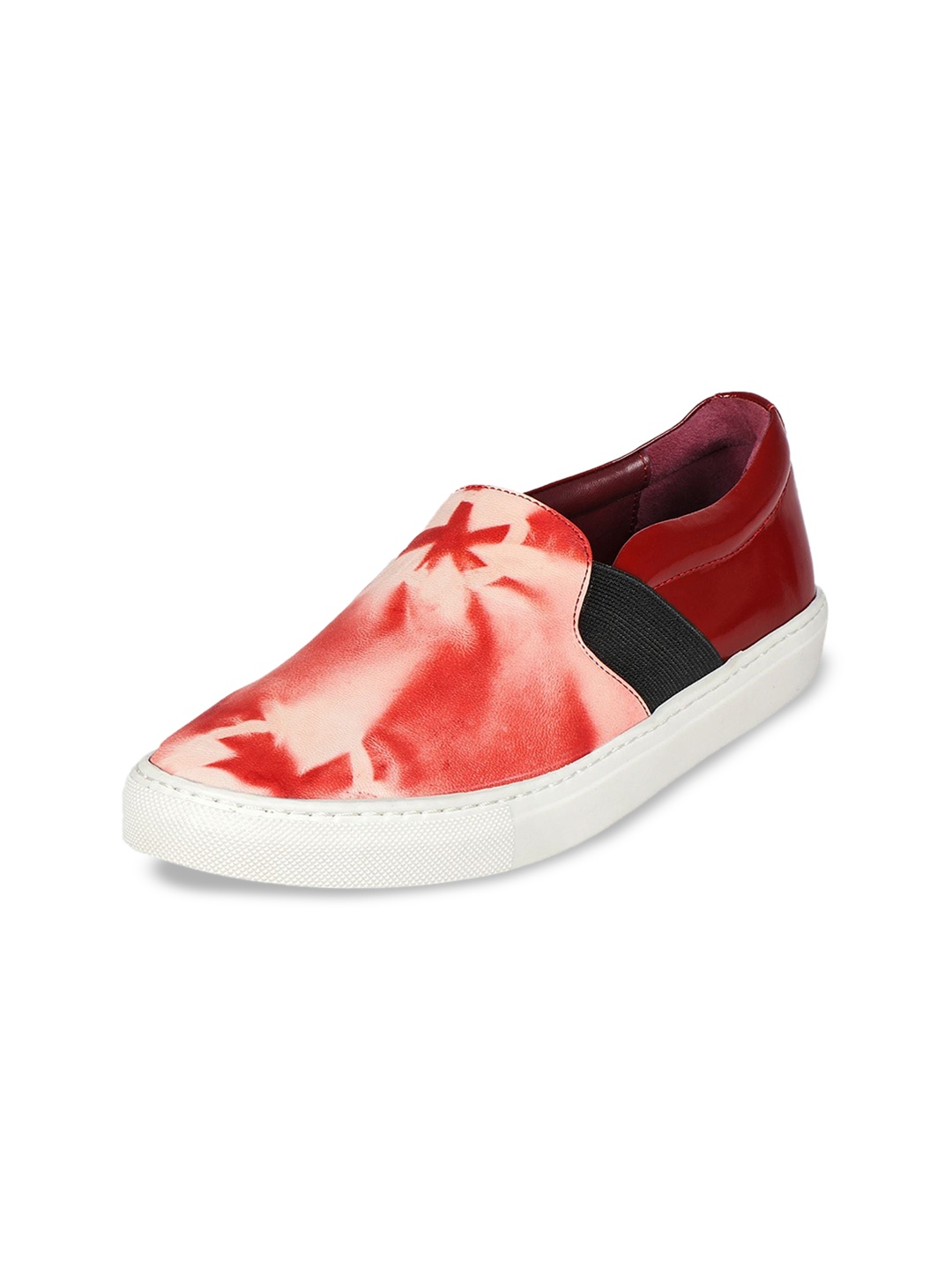 

Hidesign Women JODIE Printed Leather Slip-On Sneakers, Red